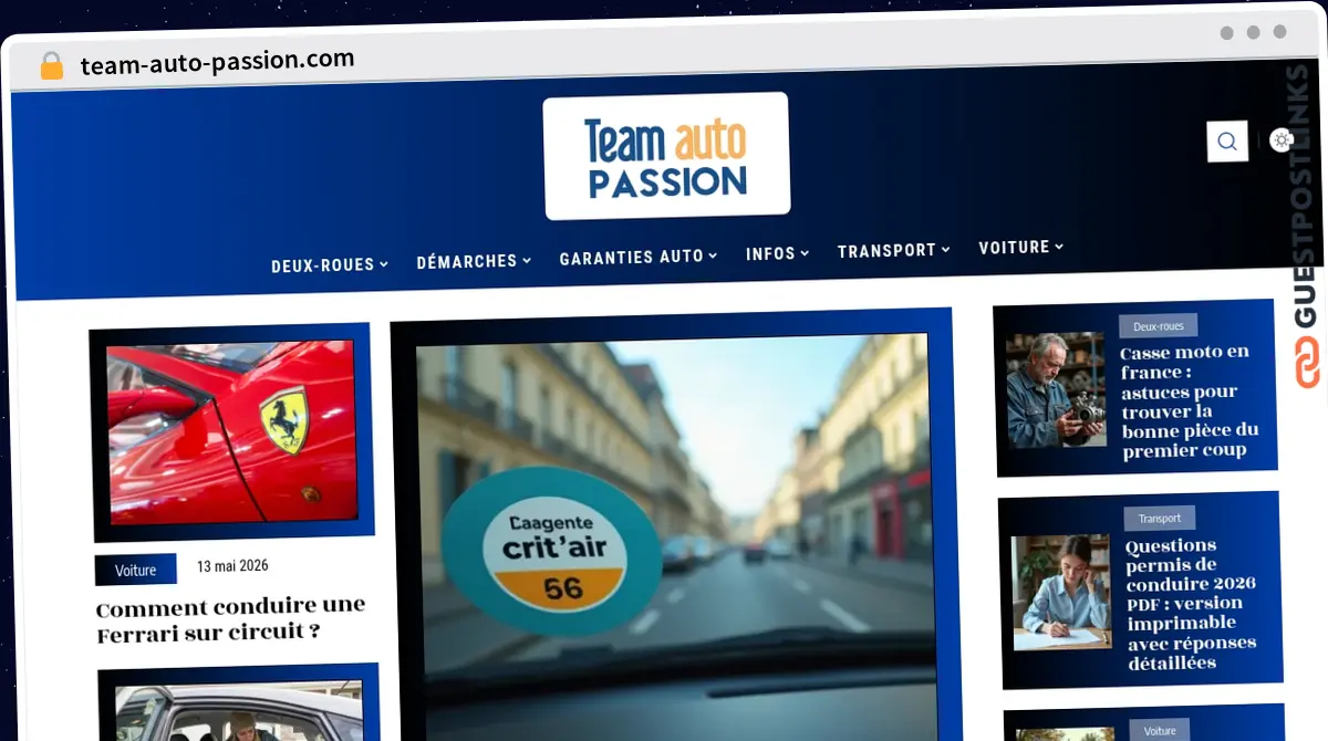 Publish Guest Post on team-auto-passion.com
