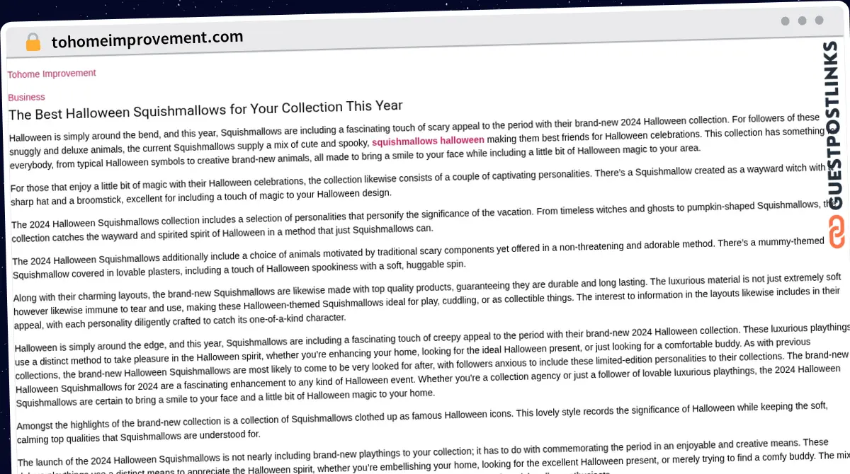Publish Guest Post on tohomeimprovement.com