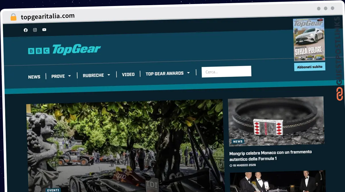 Publish Guest Post on topgearitalia.com