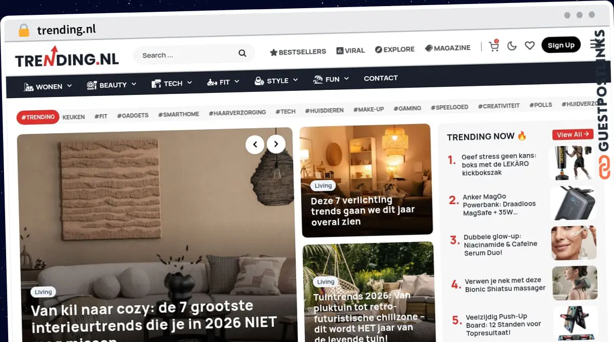 Publish Guest Post on trending.nl