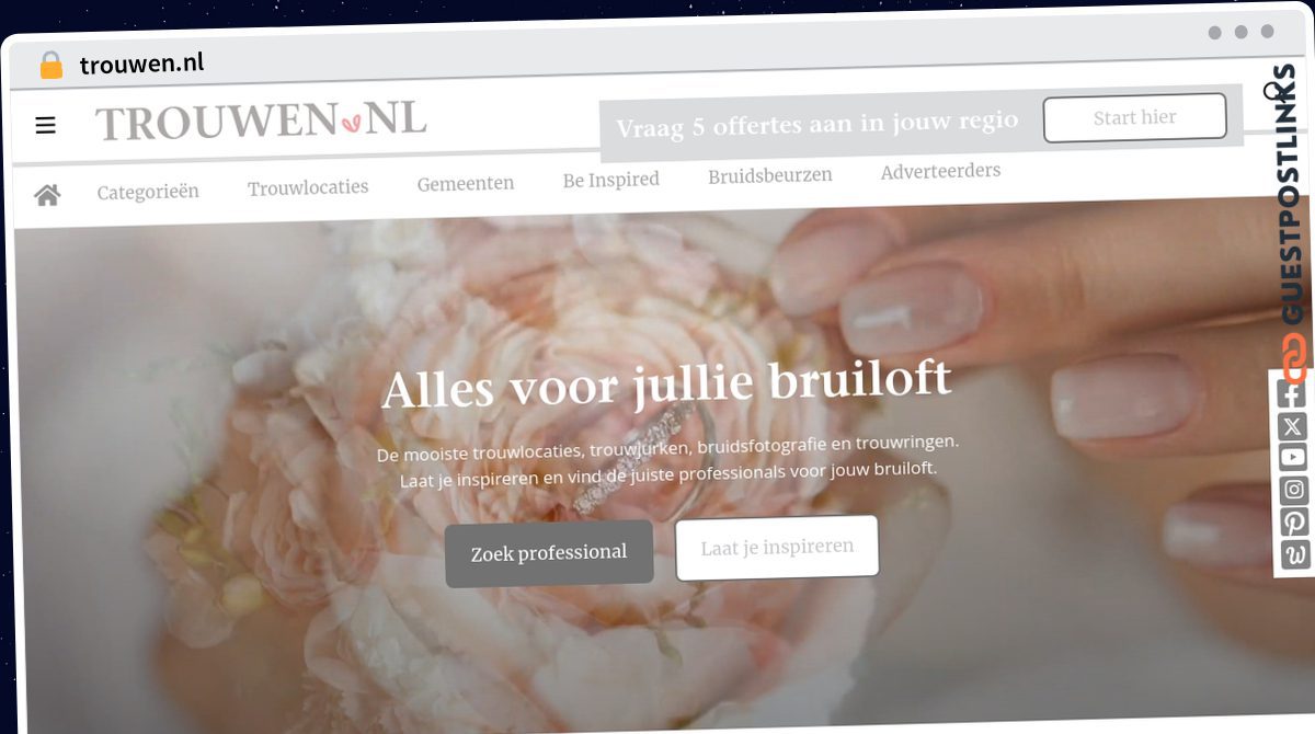 Publish Guest Post on trouwen.nl