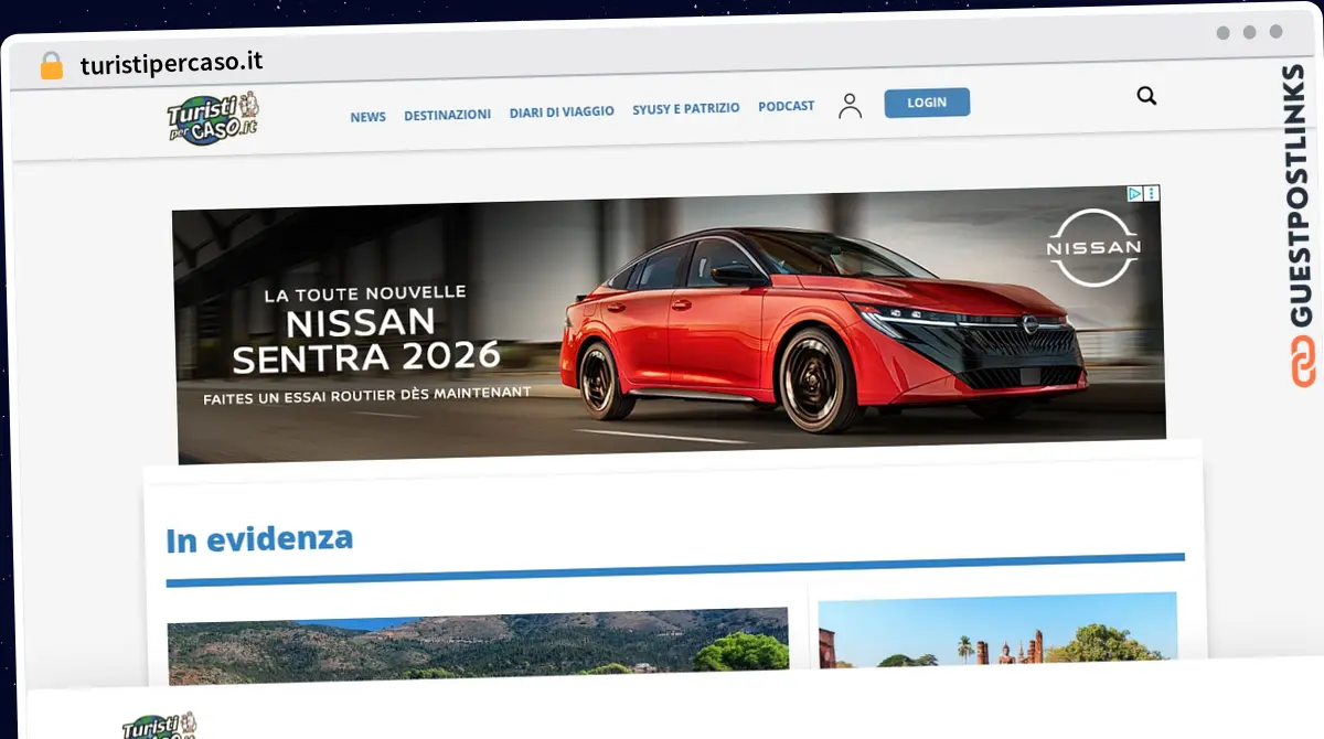 Publish Guest Post on turistipercaso.it