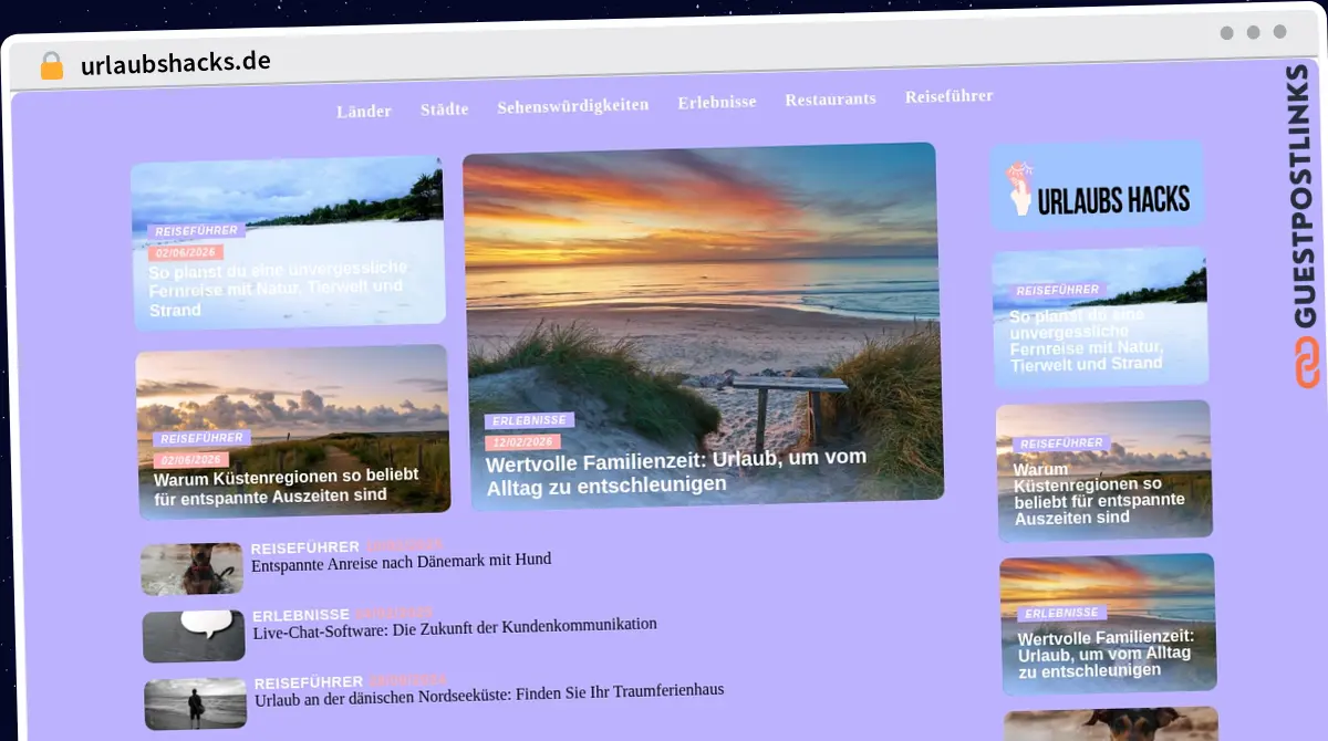 Publish Guest Post on urlaubshacks.de