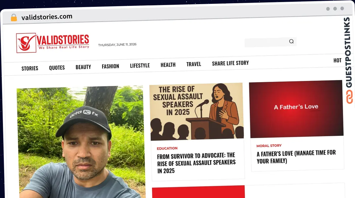 Publish Guest Post on validstories.com