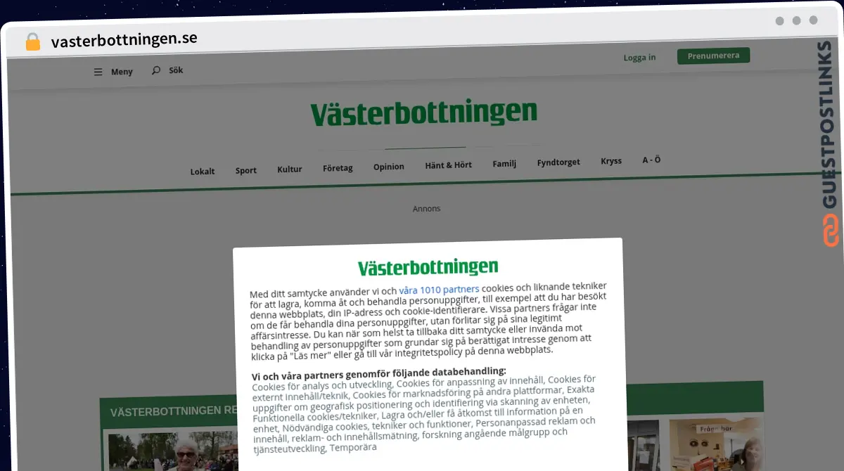 Publish Guest Post on vasterbottningen.se