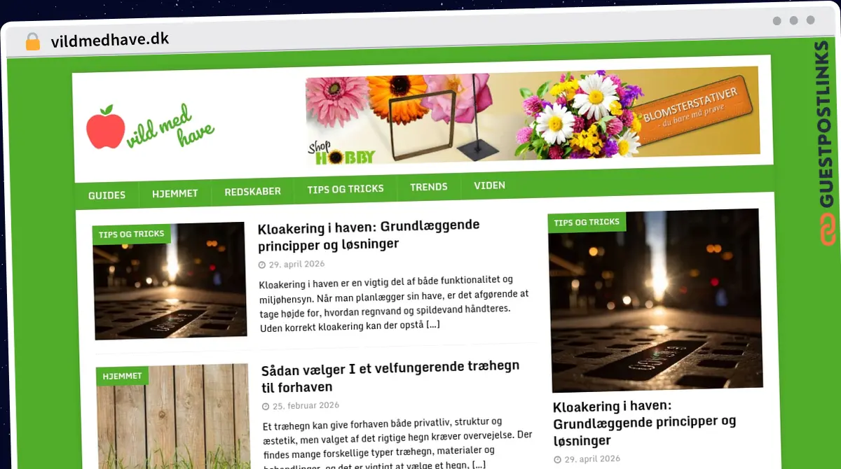 Publish Guest Post on vildmedhave.dk