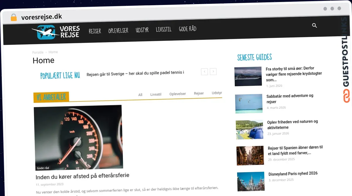 Publish Guest Post on voresrejse.dk