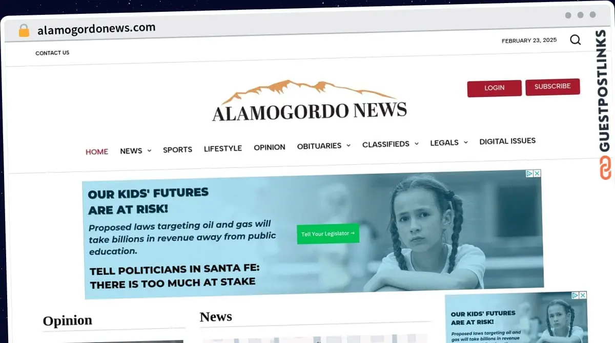 Publish Guest Post on alamogordonews.com