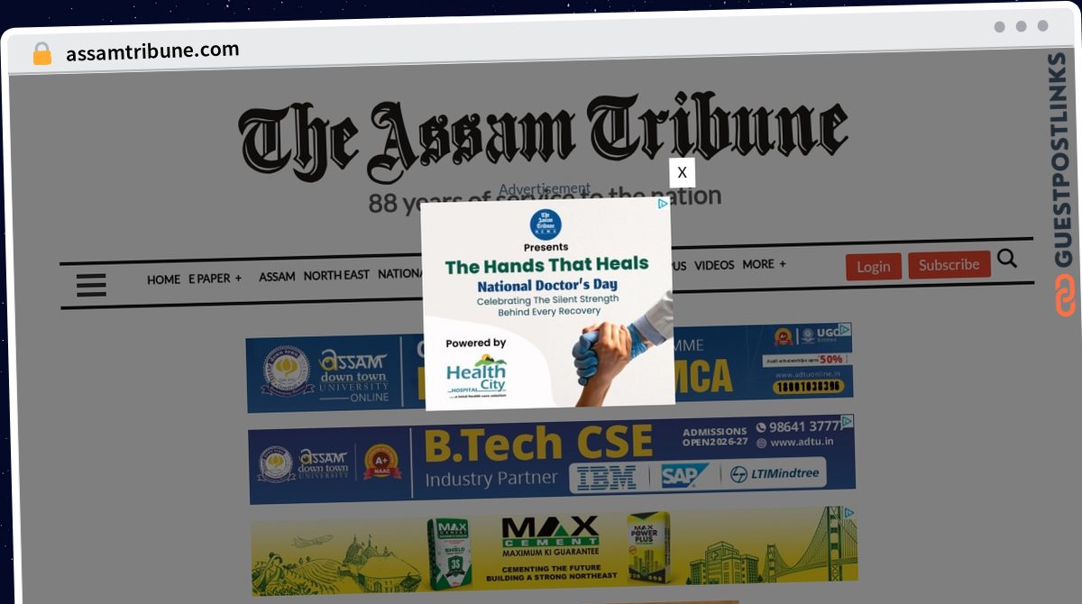 Publish Guest Post on assamtribune.com