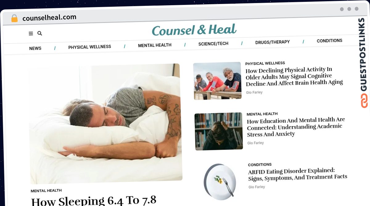 Publish Guest Post on counselheal.com