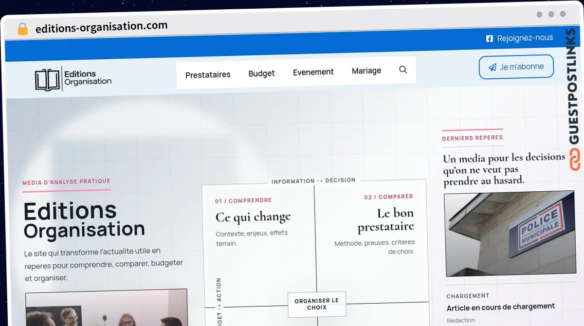 Publish Guest Post on editions-organisation.com