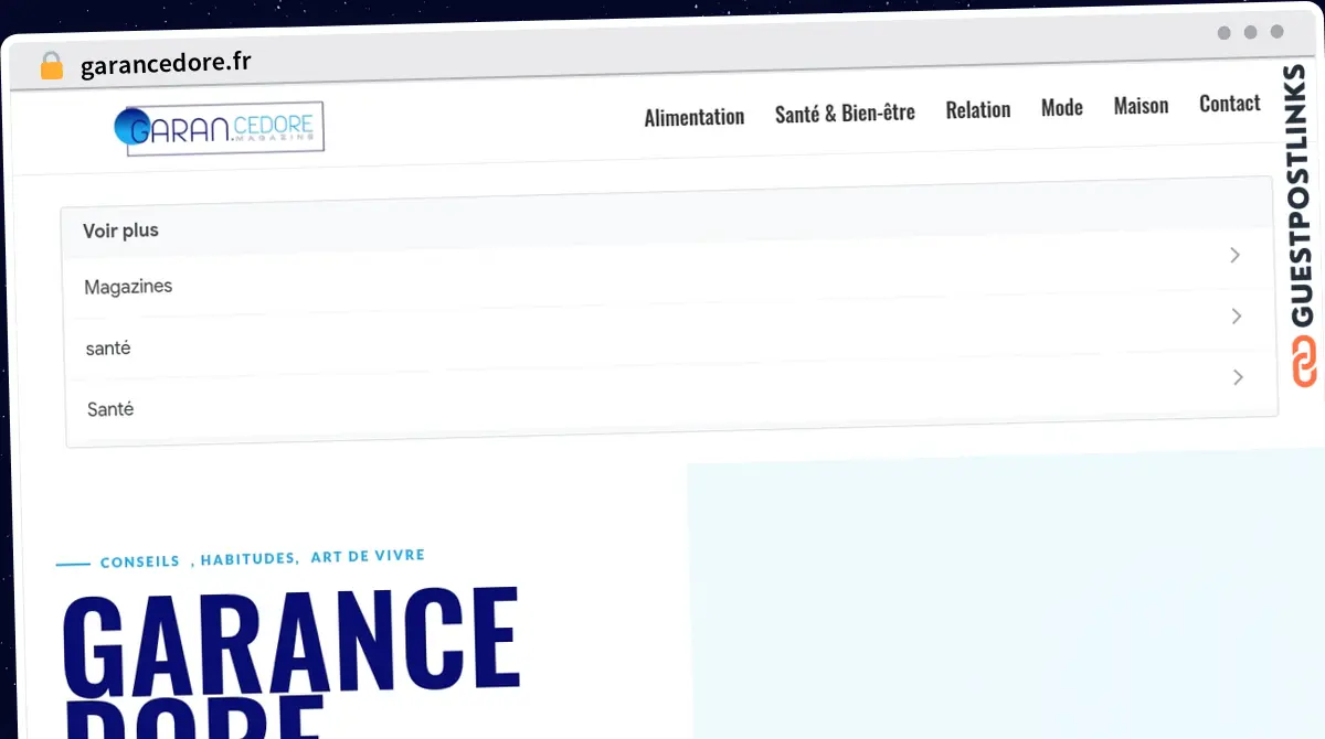 Publish Guest Post on garancedore.fr
