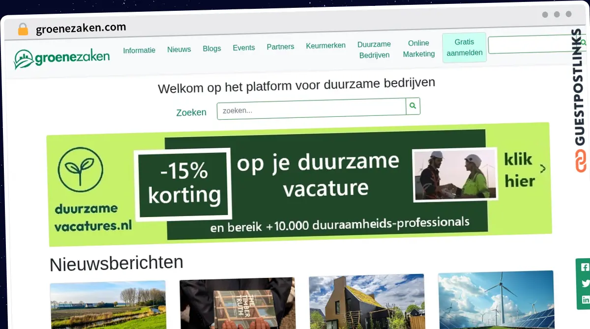 Publish Guest Post on groenezaken.com
