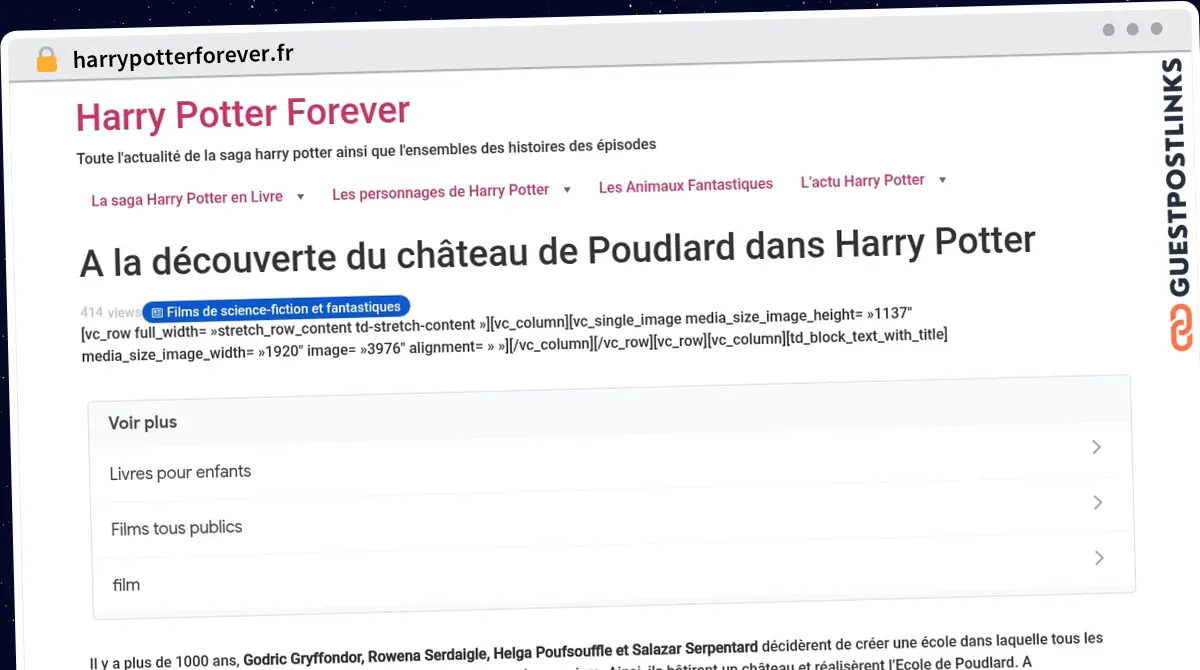 Publish Guest Post on harrypotterforever.fr