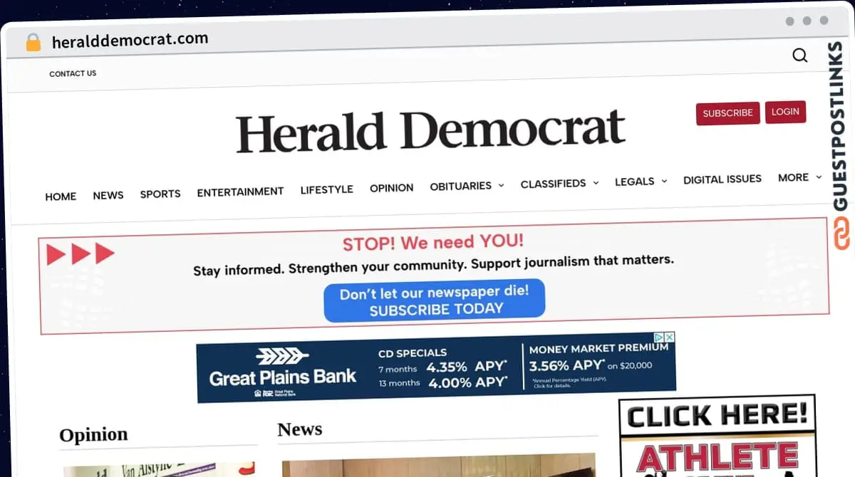 Publish Guest Post on heralddemocrat.com