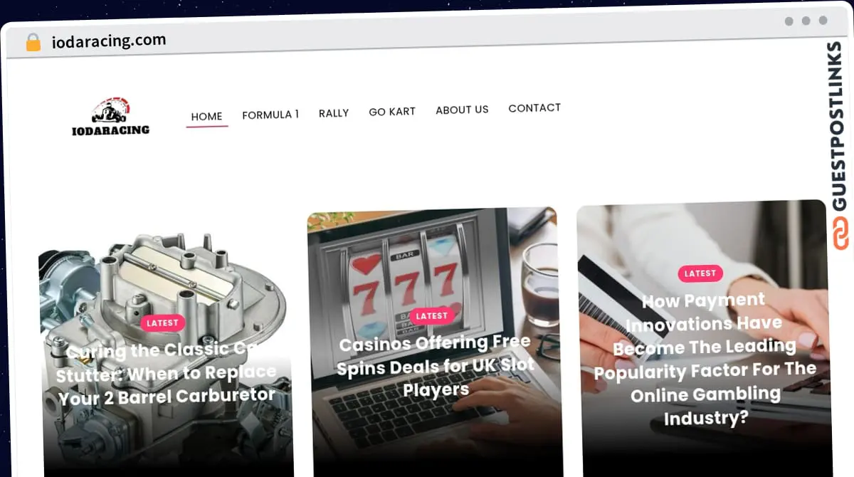 Publish Guest Post on iodaracing.com