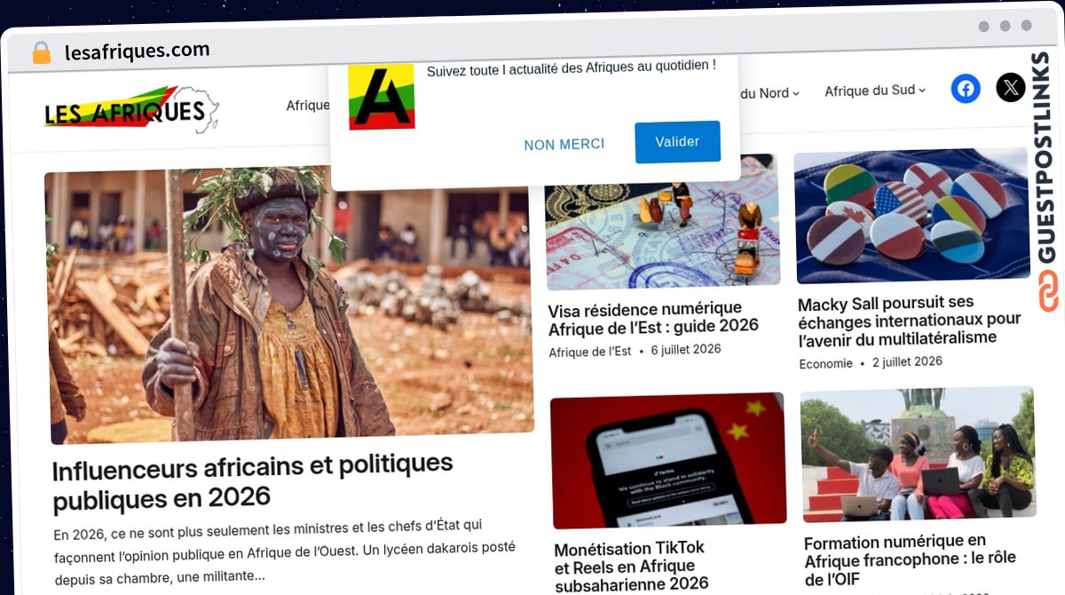 Publish Guest Post on lesafriques.com