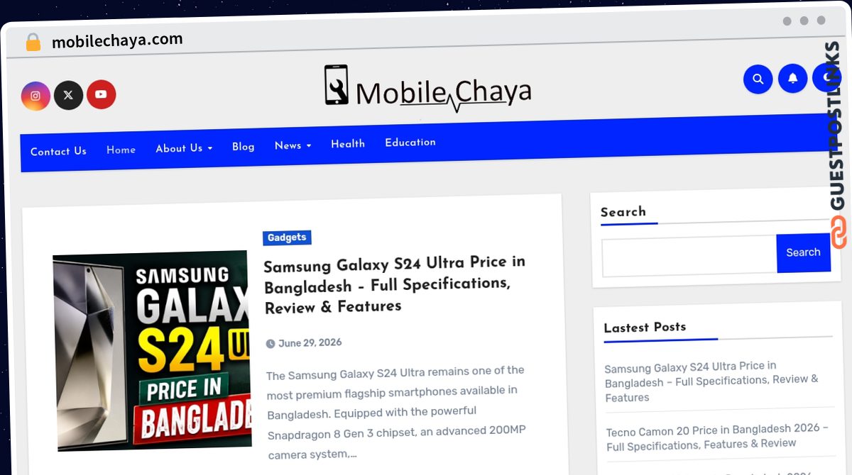 Publish Guest Post on mobilechaya.com
