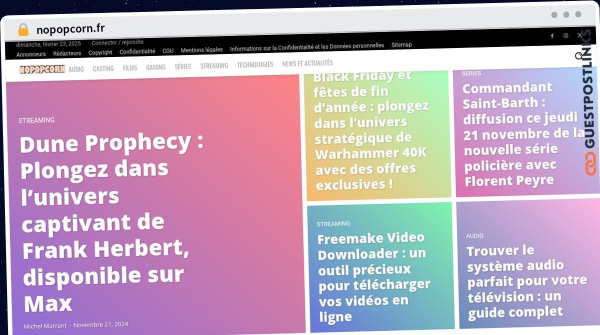 Publish Guest Post on nopopcorn.fr