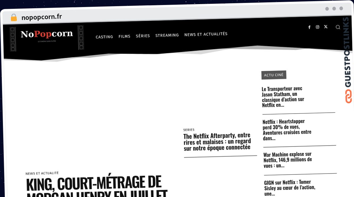 Publish Guest Post on nopopcorn.fr