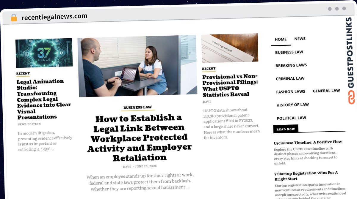 Publish Guest Post on recentlegalnews.com