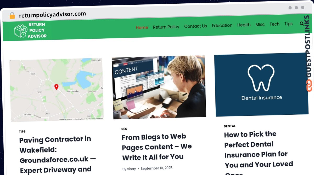 Publish Guest Post on returnpolicyadvisor.com