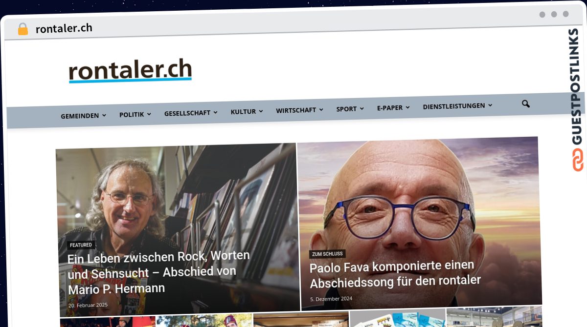 Publish Guest Post on rontaler.ch