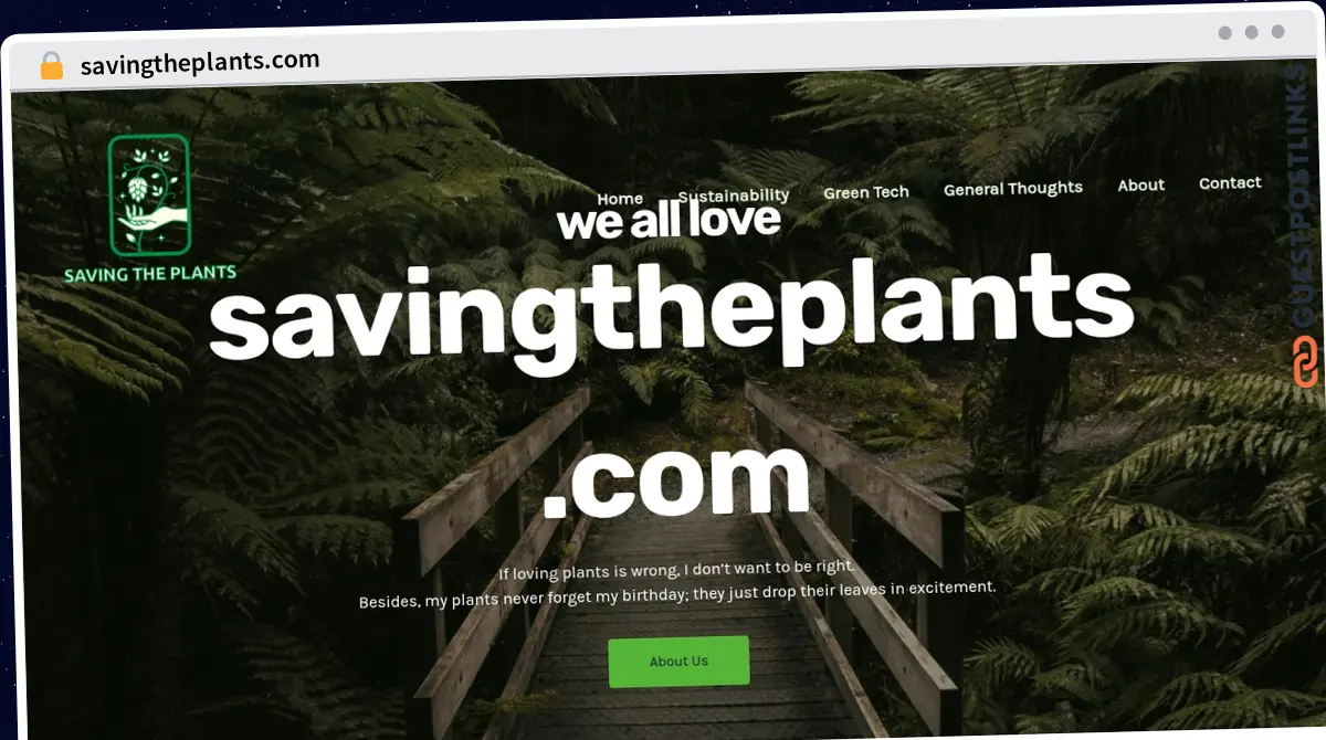 Publish Guest Post on savingtheplants.com