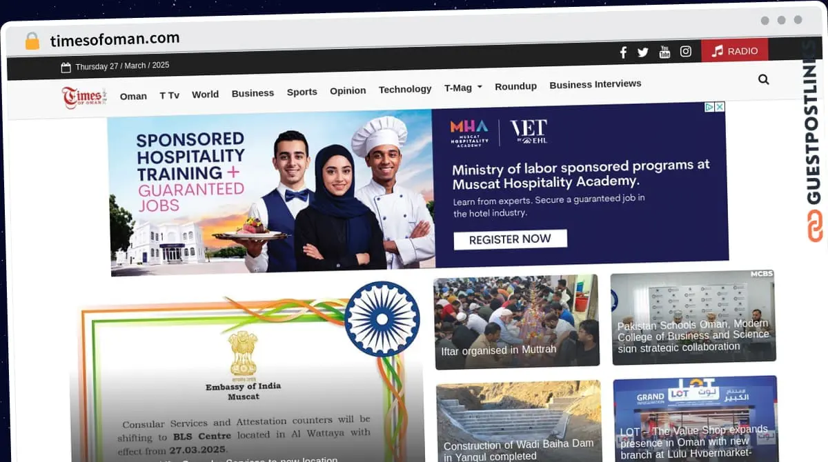 Publish Guest Post on timesofoman.com