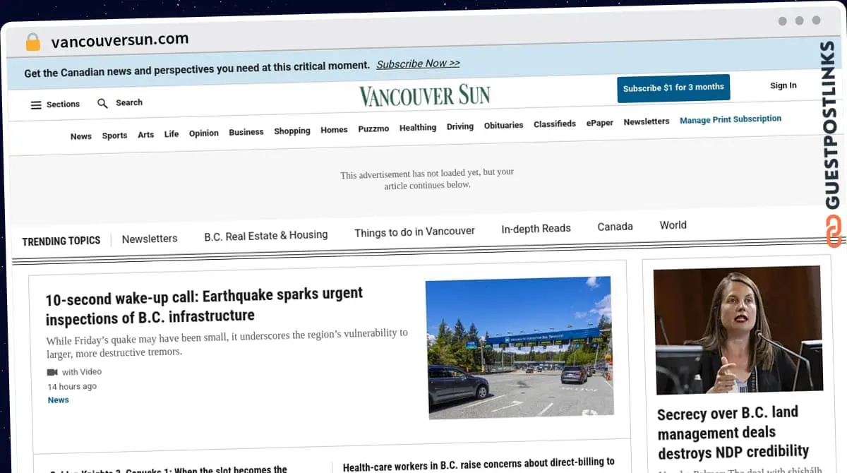 Publish Guest Post on vancouversun.com