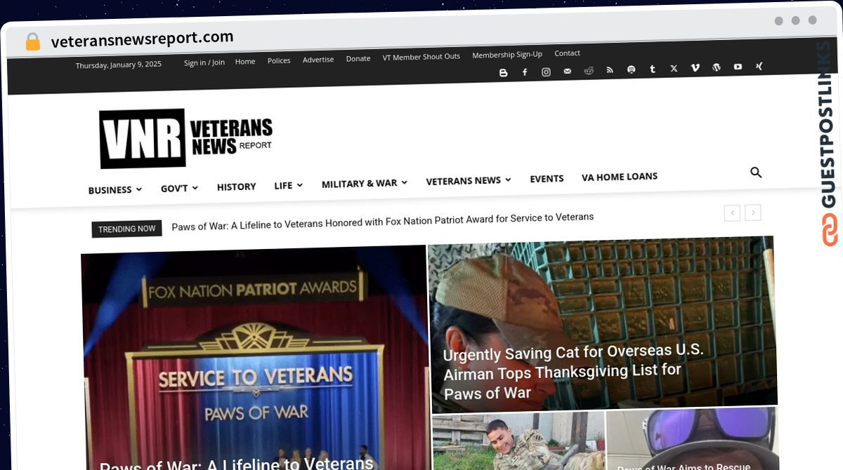 Publish Guest Post on veteransnewsreport.com