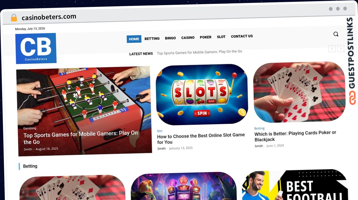 Publish Guest Post on casinobeters.com