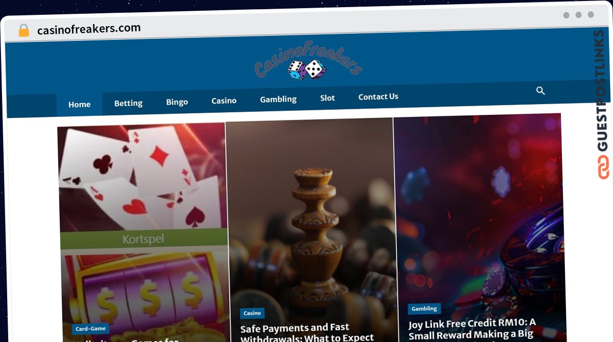 Publish Guest Post on casinofreakers.com