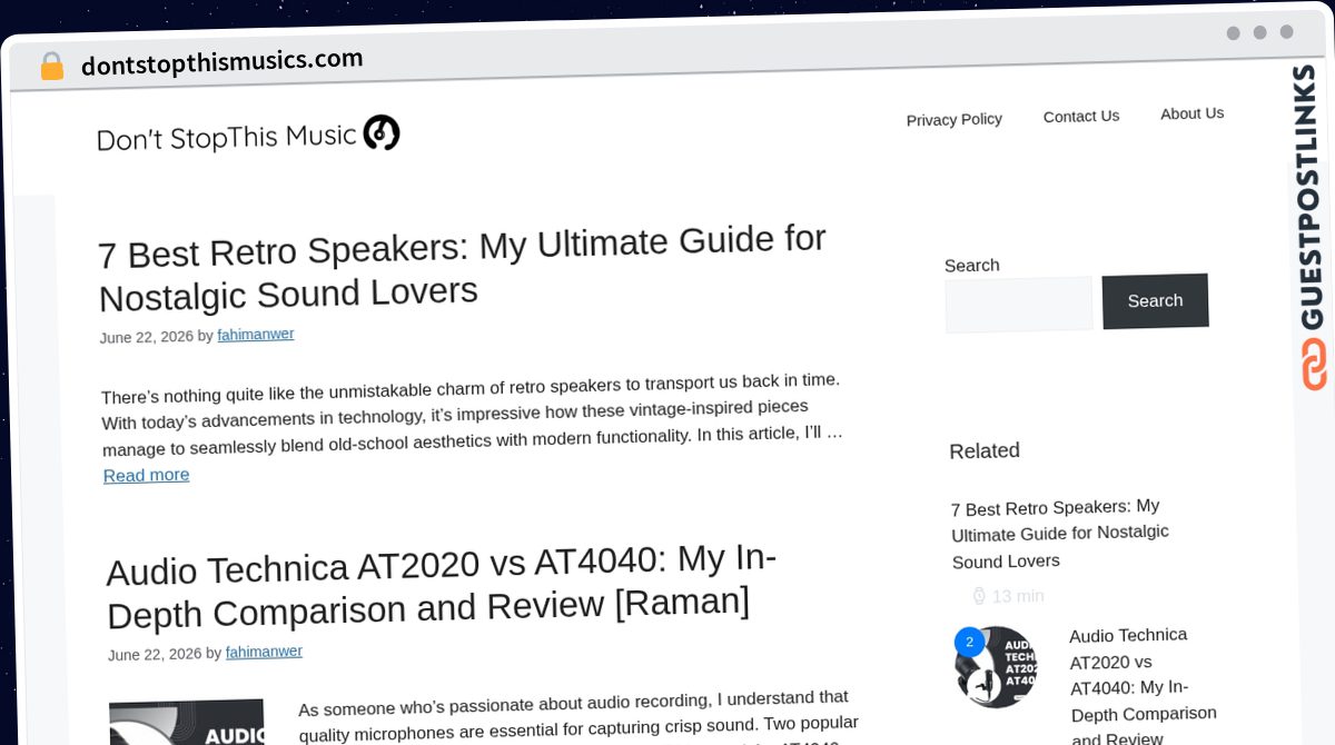 Publish Guest Post on dontstopthismusics.com