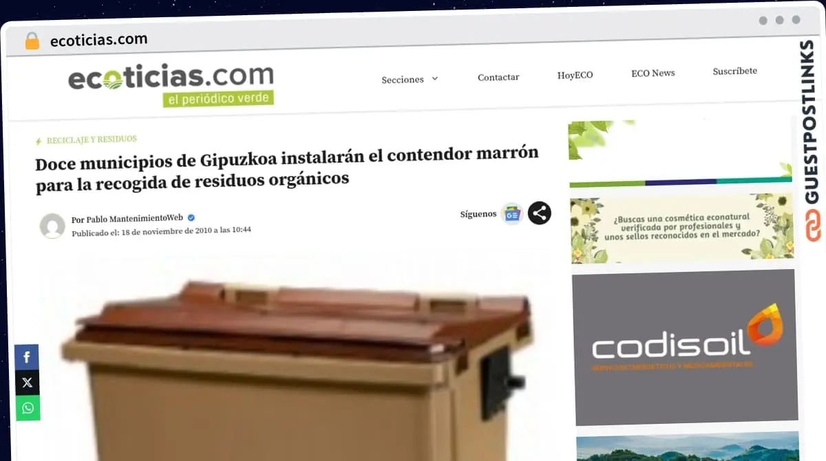 Publish Guest Post on ecoticias.com