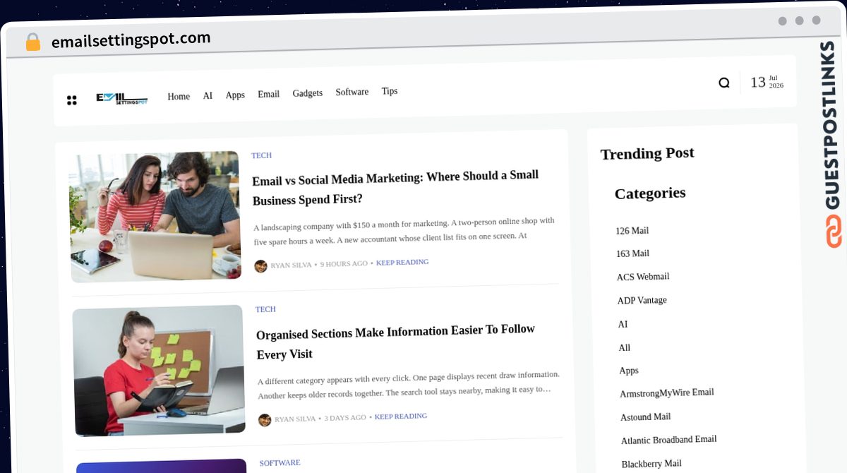 Publish Guest Post on emailsettingspot.com