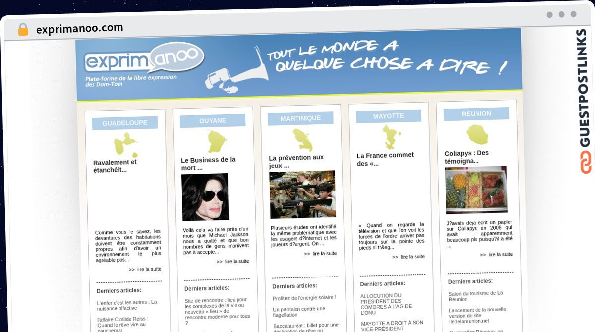 Publish Guest Post on exprimanoo.com