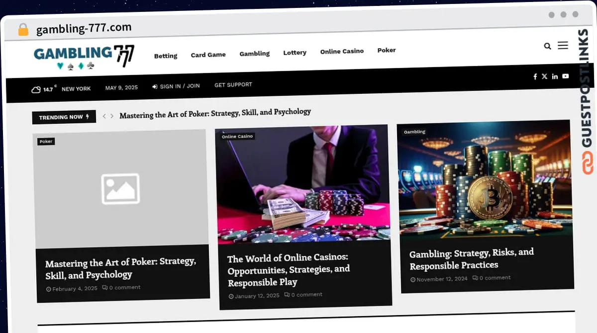 Publish Guest Post on gambling-777.com