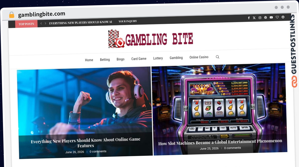 Publish Guest Post on gamblingbite.com