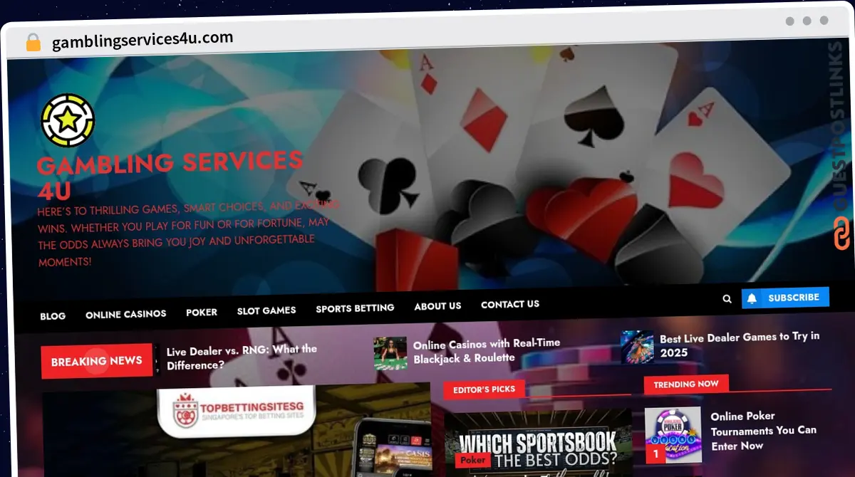 Publish Guest Post on gamblingservices4u.com