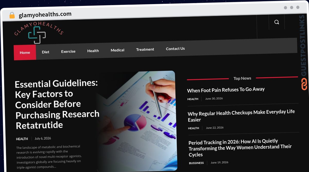 Publish Guest Post on glamyohealths.com