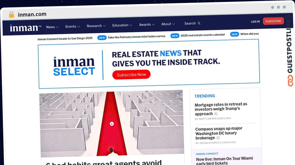 Publish Guest Post on inman.com