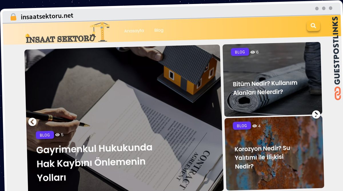 Publish Guest Post on insaatsektoru.net