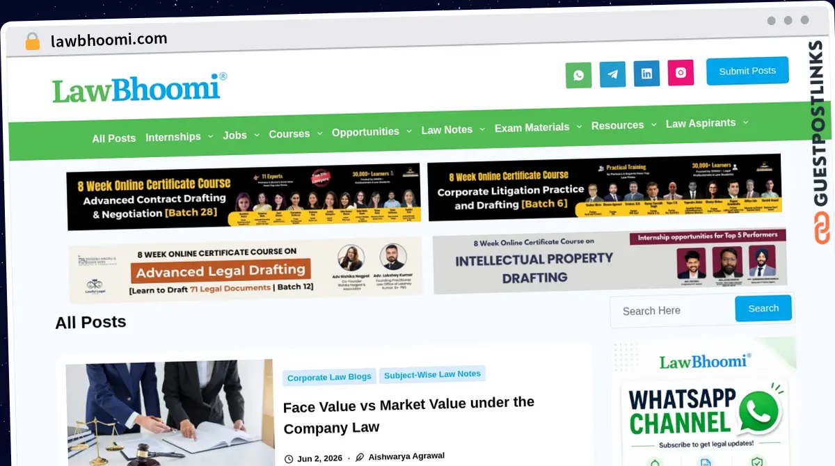 Publish Guest Post on lawbhoomi.com