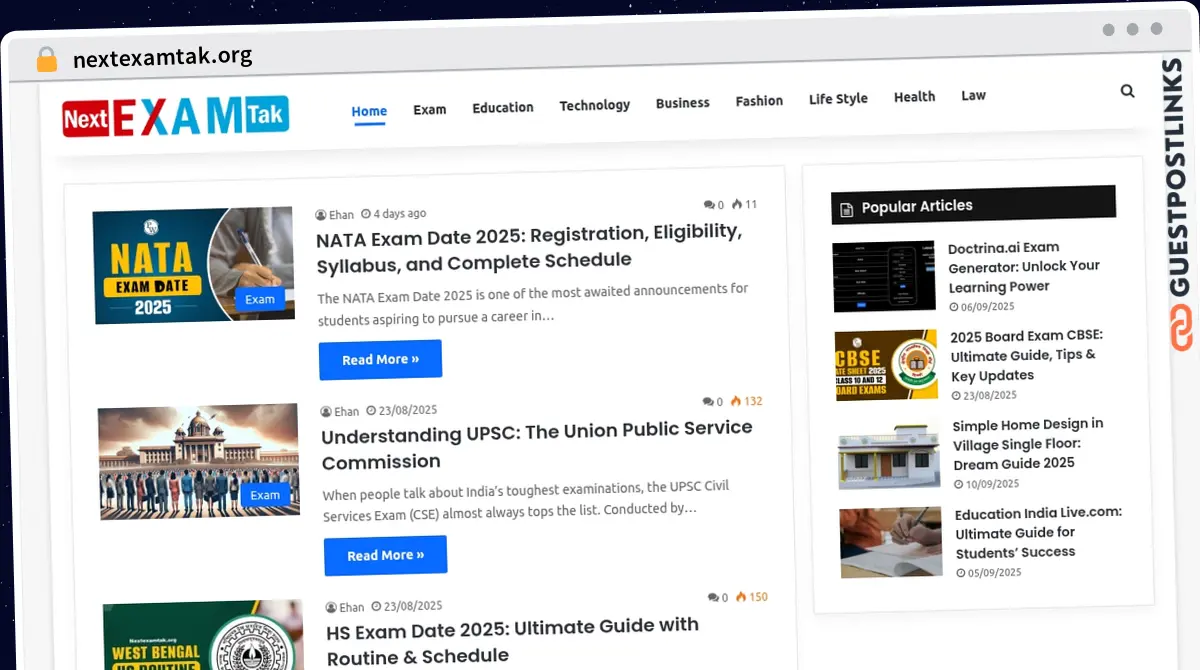 Publish Guest Post on nextexamtak.org