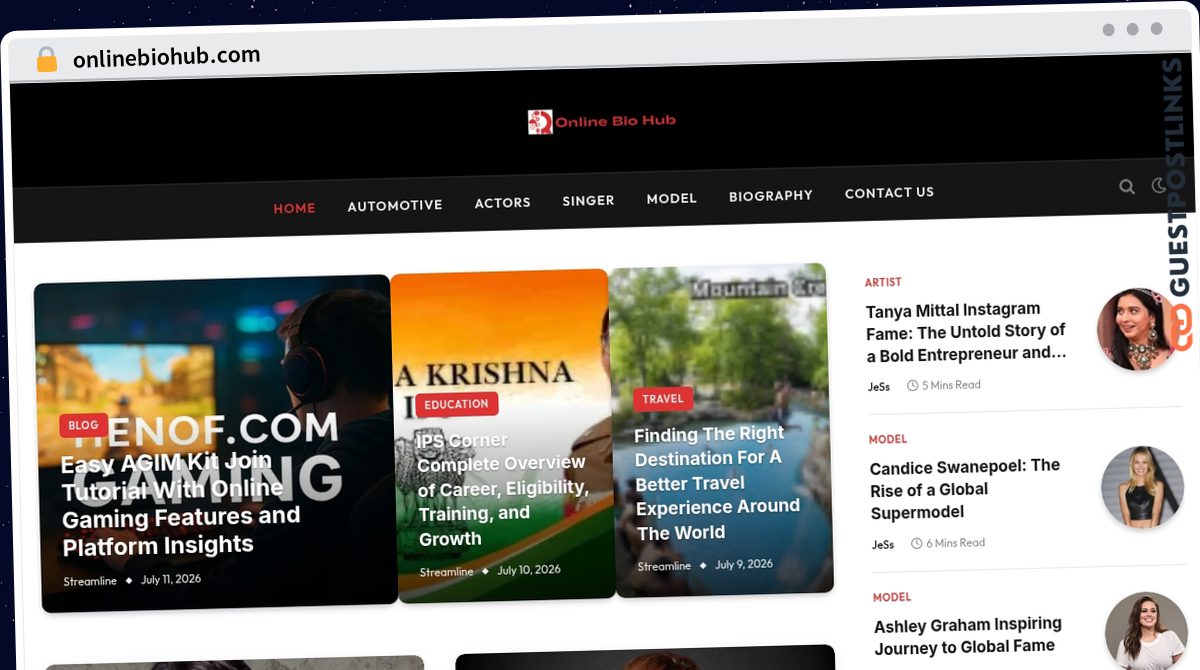 Publish Guest Post on onlinebiohub.com
