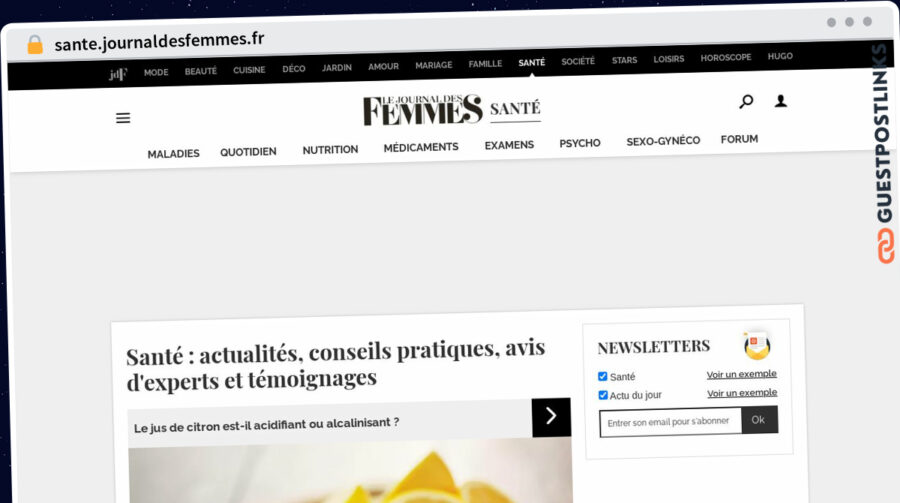 Publish Guest Post on sante.journaldesfemmes.fr