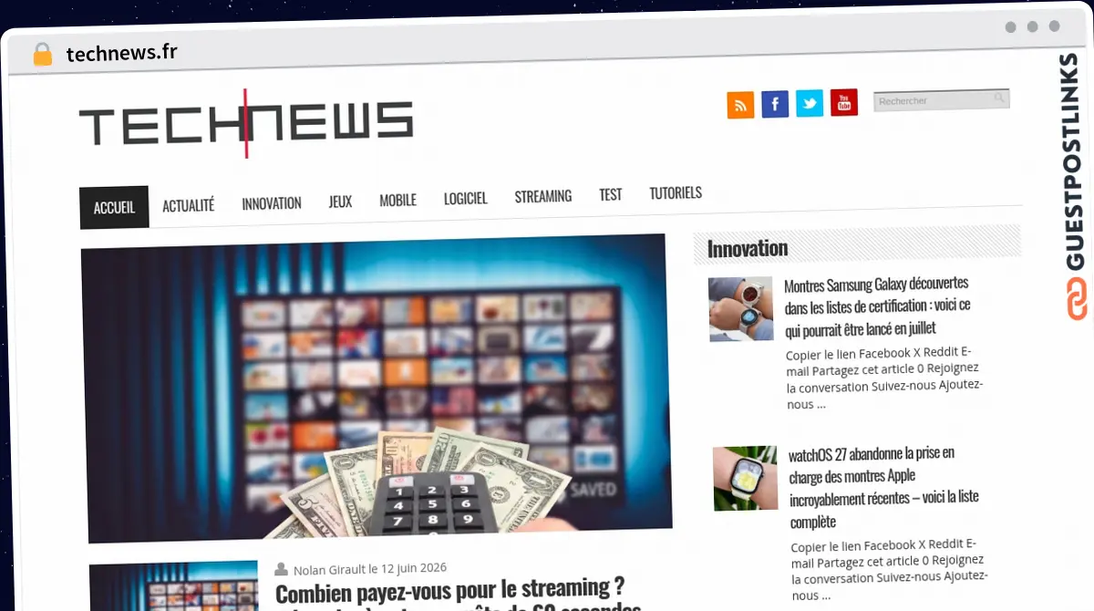 Publish Guest Post on technews.fr