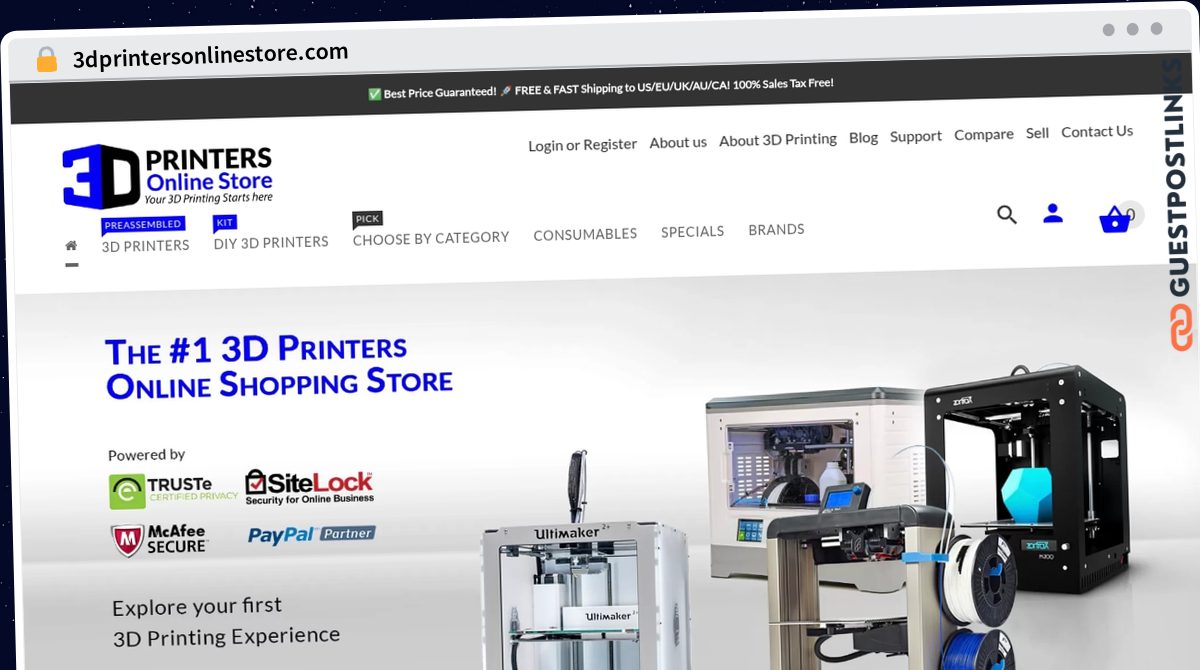 Publish Guest Post on 3dprintersonlinestore.com