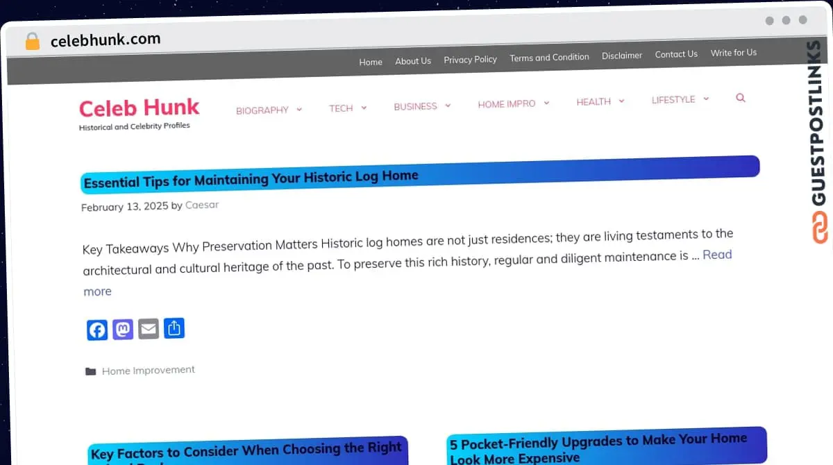 Publish Guest Post on celebhunk.com